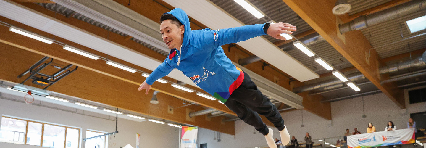 Foto von Andreas Toba beim kinder Joy of Moving Tag des Kinderturnens