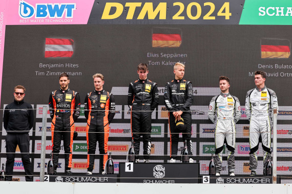Das Podium im Samstagsrennen auf dem Circuit Zandvoort