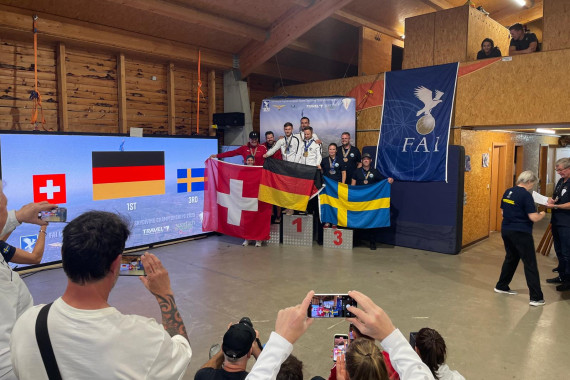 Siegerehrung Europameisterschaft National Team (v.l.n.r. Linus Eckenigk, Toni Schmidt, Marco Hepp)